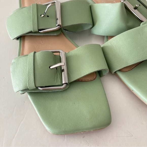 Coconuts By Matisse Anthropologie Moxie Green Leather Sandals Sz 8 - Picture 2 of 4